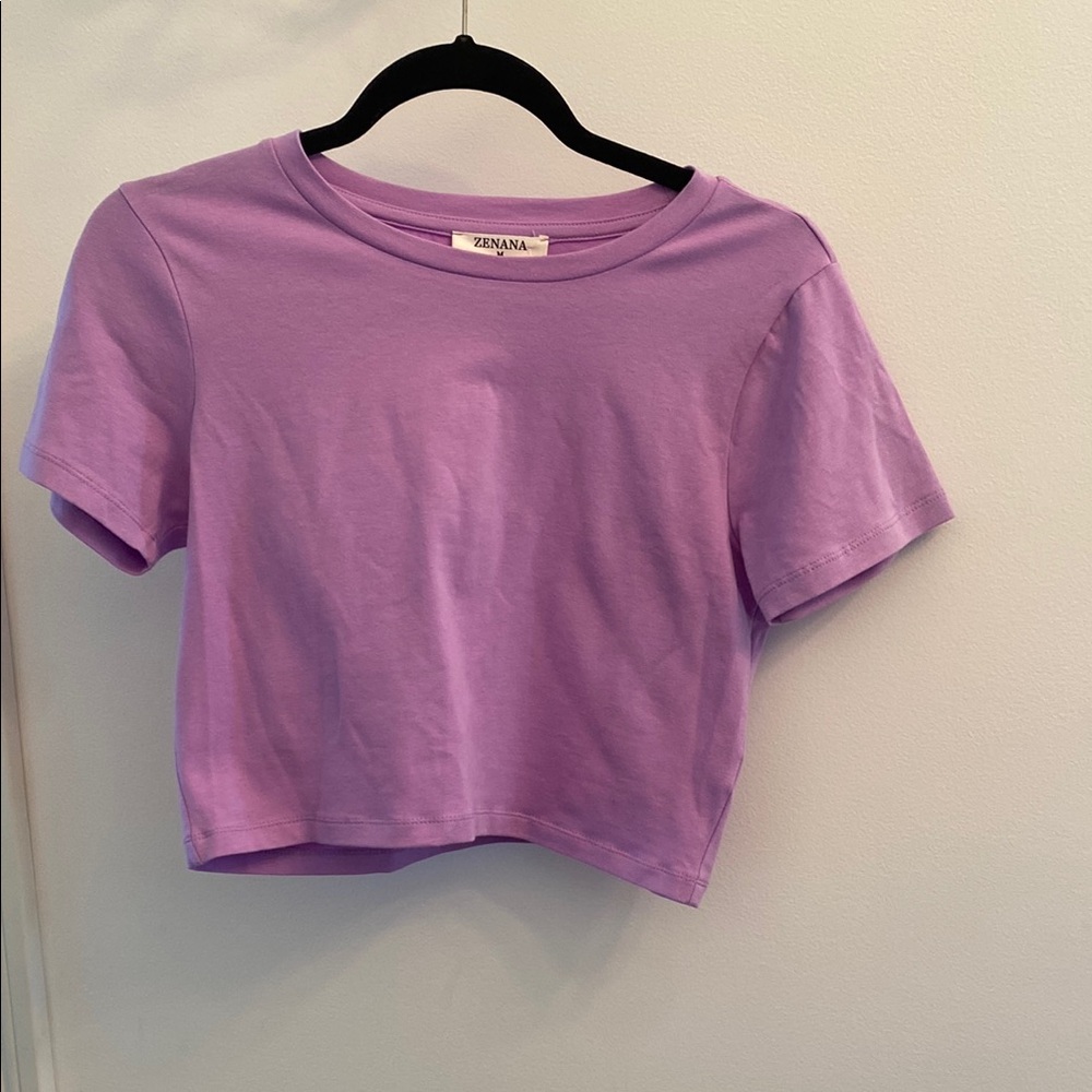 NaNa Purple Fitted Crop T-Shirt